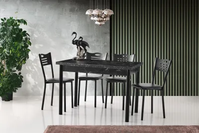 Produktbild von Skye Decor, Polo - 1304, Esstisch, Schwarz, Melamin-Spanplatte, 110 x 75 x 70 cm