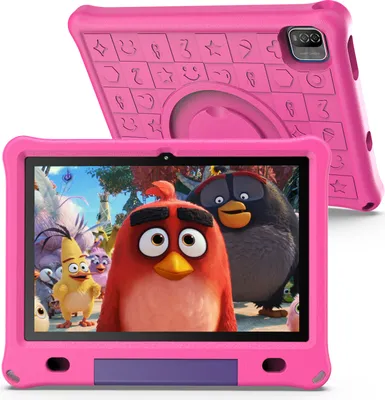 Produktbild von Pritom 10,1 Zoll Kinder-Tablet Android 12 WIFI 6 Quad-Core-Prozessor 3 GB RAM 64 GB ROM YouTube mit EVA-Schutzhülle, Rosa