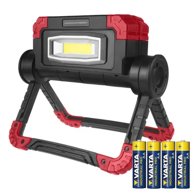 Produktbild von Maclean LED COB Arbeitsleuchte 300 lm 3 Lichtmodi Farbtemperatur 6500K MCE439 + 4x Varta Industrial AA Batterien