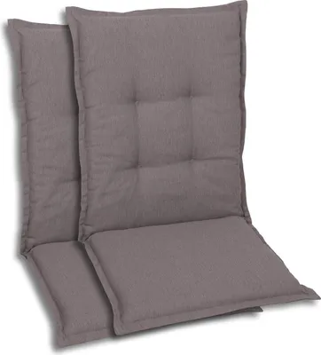 Produktbild von GO-DE Textil, Sesselauflage Mittellehner, 2er-Set, Farbe: taupe, Maße ca.: 108 cm x 50 cm x 7 cm