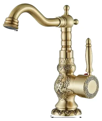 Zdjęcie produktu dla Bateria umywalkowa, montowana na suficie, jednouchwytowa, w kolorze postarzanego mosiądzu, 23 cm