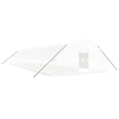 Produktbild von vidaXL Gewächshaus mit Stahlrahmen Weiß 108 m² 18x6x2,85 m