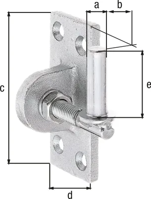 Immagine prodotto di Alberts 318239 Morsetto a vite, regolabile di 20 mm, zincato, passivato con pellicola spessa, Ø13 mm, piastra 105 x 45 mm