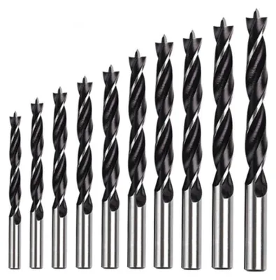 Houtboorset 9-teilig, Spiralbohrer 3-12 mm, HSS Holzbohrer