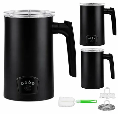 Produktbild von Elektrischer Milchaufschäumer 4-in-1, 400W Milchschäumer 500 ml, für warmen und kalten Milchschaum, Milch und heiße Schokolade, automatische Abschaltung