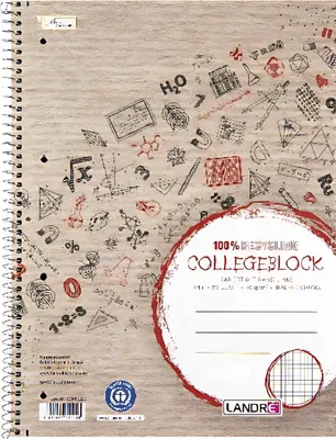 Image de LANDRE Collegeblock Recycling A4 Abriss 80 Blatt 70 g/qm