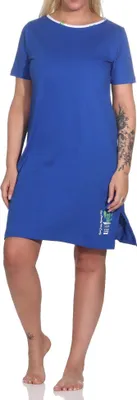 Obrázek produktu pro Normann dámská noční košile s krátkým rukávem a motivem kaktusu ; modrá , 40 cm