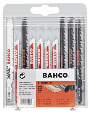 Image de Bahco 91-MIXED-10P Jeu de lames de scie sauteuse pour le bois et le métal