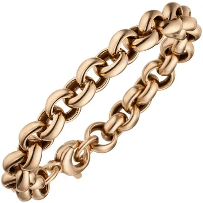 Produktbild von 10,3mm Armband Erbsarmband Armkette aus 925 Silber in Rotgold vergoldet 21cm