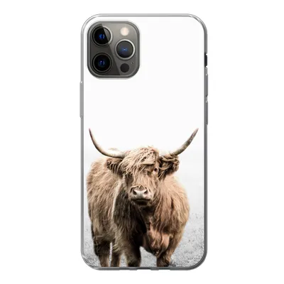 Produktbild von MuchoWow® Handyhülle Schutzhülle Hülle für iPhone 12 Pro Schottischer Highlander - Vlies - Kuh Silikon Softcase Handy Hülle - Abdeckung