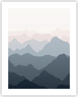 Produktbild von Poster - Poster ohne Rahmen - Berge Grafiken Buntstift - 40x50 cm - Wand Bild - Wanddeko - Wandbilder - Kunstposter - Wandposter - Bilder - Kunstdruck - Wanddekoration - Wandbild - P2XPA40x50-4389