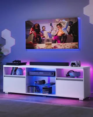 Productafbeelding van VASAGLE TV-kast met LED-verlichting, 160 cm, 2 kasten met deuren
