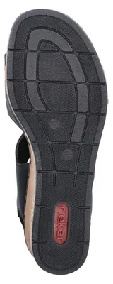 Produktbild von Rieker Damen Sandalette mit Plateau und Keilabsatz sehr leicht 63781, Größe:41 EU, Farbe:Schwarz