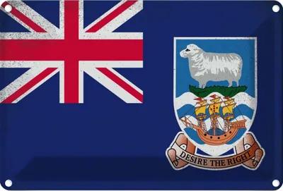 Produktbild von vianmo Blechschild 12x18 cm FalklanSteckanschlussln Vintage Flagge Fahne Wappen