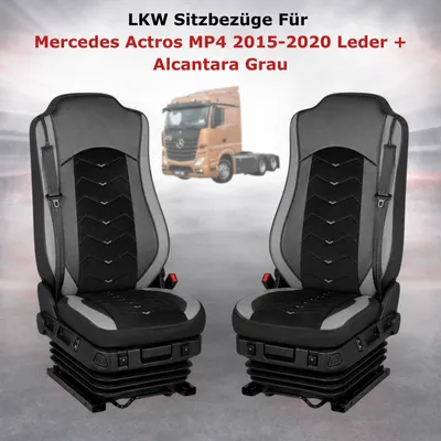 Produktbild von LKW Sitzbezüge Für Mercedes Actros MP4 2015-2020 Leder + Alcantara Grau