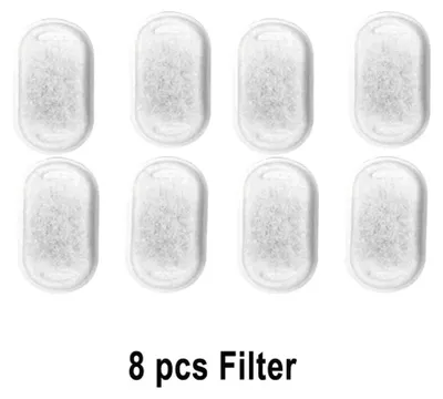 Produktbild von 8 Filter für Automatischer Edelstahl-Haustier-Wasserbrunnen 2,2 l – leise Pumpe, kein Verschütten, Filter – Trinkbrunnen für Hunde & Katzen.