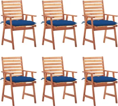 Produktbild von Garten-Essstühle 6 Stk. mit Kissen Massivholz Akazie