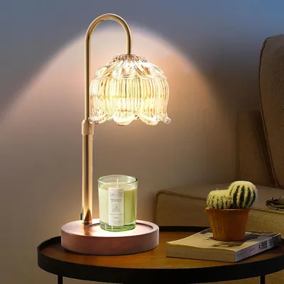Productafbeelding van Kaarsenwarmer lamp met dimmer - Elektrische kaarsenlamp met timer voor potkaarsen