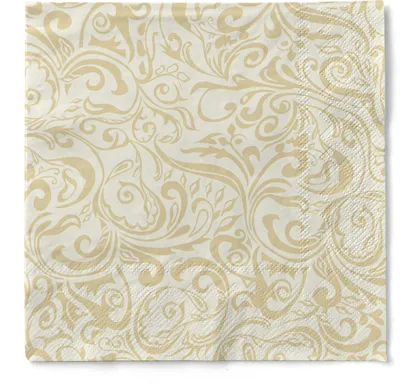 Produktbild von Tissue Serviette Lias in Champagner- Hellbraun, 40 x 40 cm, 100 Stück - Mank - Ornamente