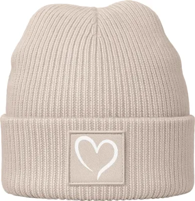 Produktbild von Kinder Beanie Mädchen Print Strickmütze Herz Aufdruck Geschenkidee Winter Weihnachten Advent SpecialMe®