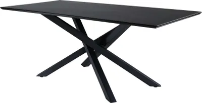 Produktbild von FURNLUX Esstisch Piazza Schwarz 90cm / Hauptfarbe: Schwarz / Abmessungen: 90 x 180 x 75 cm