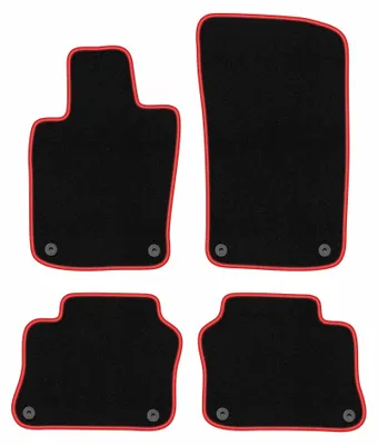 Productafbeelding van Velours automatten voor Porsche Panamera 2009-2016 – 4-delig, zwart/rood, op maat – Wielganizator CARLUX