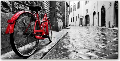 Produktbild von Tulup® Leinwandbild - 120x60 cm - Wandkunst - Drucke auf Leinwand - Leinwanddruck - Fahrzeuge - Rot - Rotes Fahrrad