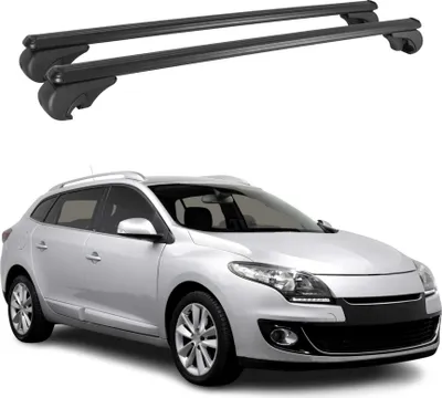 Image de Barres de toit Transversales pour Renault Megane 2009-2016 Aluminium Noir