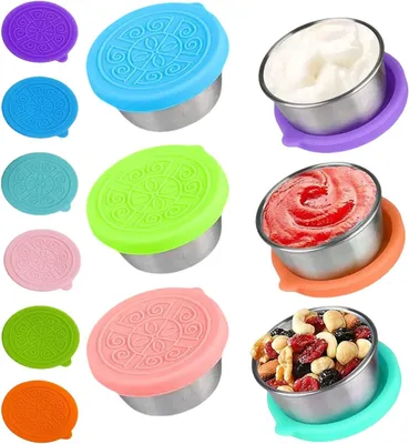 Zdjęcie produktu dla Małe pojemniki do przechowywania – 40 ml – zestaw 4 sztuk – pojemniki na sosy – szczelne – wolne od BPA – z silikonowymi pokrywkami – idealne do sosów do sałatek, przekąsek, dipów i przypraw