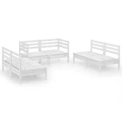 Produktbild von vidaXL 6-tlg. Garten-Lounge-Set Weiß Massivholz Kiefer