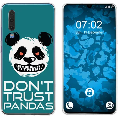 Produktbild von PhoneNatic Case kompatibel mit Huawei P30 Silikon-Hülle Crazy Animals Panda M2