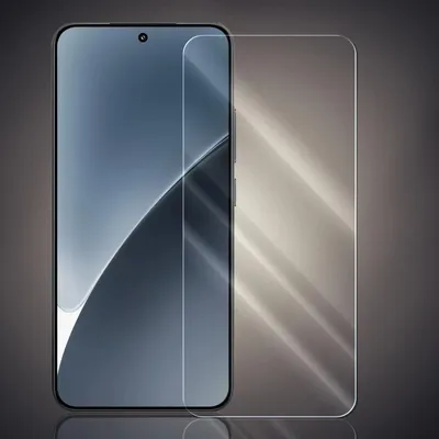 A smartphone screen protector is shown next to a smartphone.