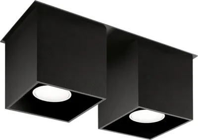 Produktbild von Deckenleuchte QUAD 2 schwarz 2xGU10 10W Aluminium 12x11x26cm Sollux Lighting