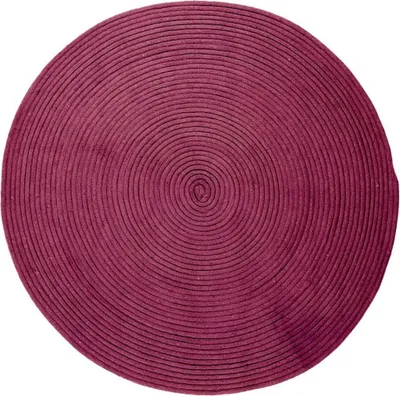 Produktbild von Reversibler Teppich aus Baumwolle, mit Cord-Optik in der Farbe Pflaume, Durchmesser 120 cm