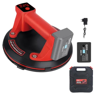 Image de Ventouse électrique - Dispositif de levage pour carrelage - 20 cm (8") - Capacité de charge de 300 kg - Écran LCD - Pour carrelage, pierre et métal - Rouge