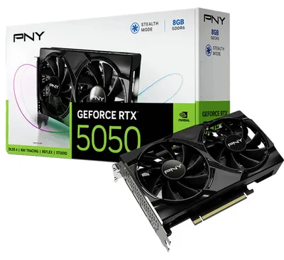 Produktbild von PNY GeForce RTX 5050, GeForce RTX 5050, 8 GB, GDDR6, 128 Bit, 7680 x 4320 Pixel, PCI Express x8 5.0