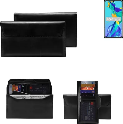 Produktbild von K-S-Trade Handy Hülle kompatibel mit Huawei P30 Schutz Hülle Tasche Schutz Case Handytasche Kunstleder schwarz, 1x