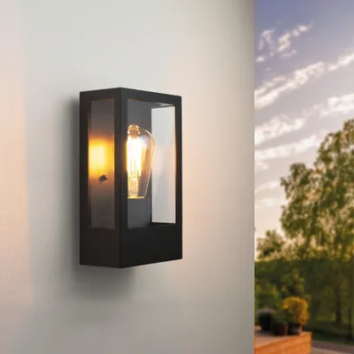 Image de Ledvion Applique murale avec détecteur noir 7,5W E27 IP44 dimmable