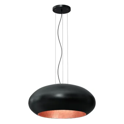 Obrázek produktu pro Oválné závěsné svítidlo Ø70 cm, černé s měděným vnitřkem, Compo 1xE27 15 W, Luminex