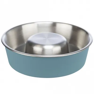 Produktbild von Trixie Edelstahlnapf Slow Feed mit Kunststoffmantel 1,4 l/ø 21 cm