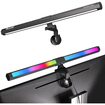 Produktbild von Monitorlampe mit RGB-Hintergrundbeleuchtung, 40 cm USB-LED-Leuchte, Touch-Steuerung, einstellbare Helligkeit und Farbtemperatur für Computer.