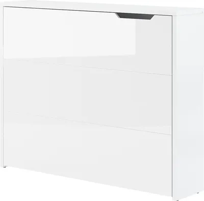 Produktbild von Furniture24 Klappschreibtisch Work Concept Schreibtisch Bürotisch Weiß+Weiß Hochglanz/Links