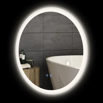 Produktbild von Badezimmerspiegel mit verstellbarer LED-Beleuchtung, Touch-Bedienung und Antibeschlag-Funktion, ? 60 cm