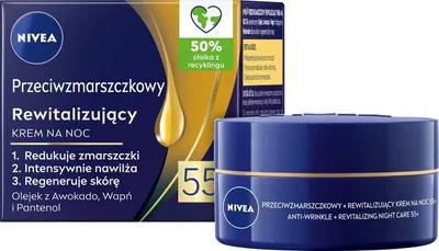 Immagine prodotto di Nivea Crema Notte Antirughe + Rivitalizzante 55+, 50ml