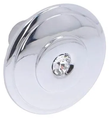 Image de Bouton pour meubles en zamac et cristal Diamètre 30mm chrome poli