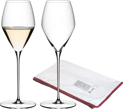 Produktbild von Riedel VELOCE Sauvignon Blanc Weinglas 2er Set + Poliertuch