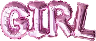 Produktbild von Oblique Unique Folien Luftballon Girl Schriftzug Folienballon für Baby Shower Party Geburt Mädchen - rosa