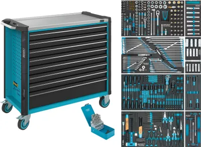Produktbild von Werkstattwagen Assistent 179NXXL Sortiment 179NXXL-8/399 399-teilig Schubladen, flach: 7 81x870x398 mm Schubladen, hoch: 1 166x870x398 mm