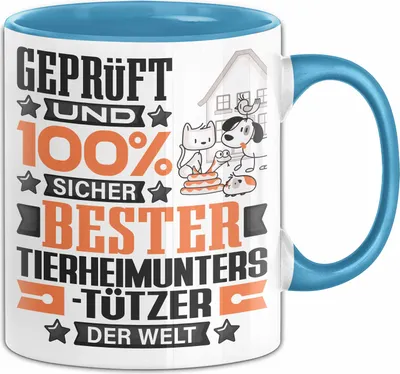 Produktbild von Tierheimunterstützer Geschenk Lustiger Spruch für Tierheimunterstützer Geschenkidee Bester Tierheimunterstützer Der Welt (Blau)