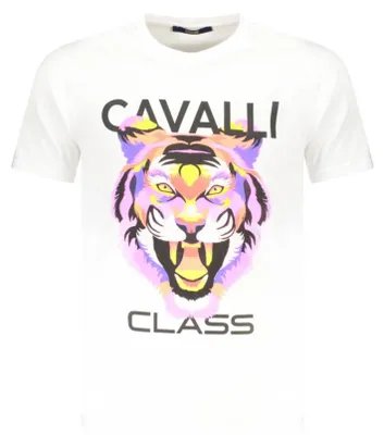 Produktbild von Cavalli Class Herren KURZARM-T-SHIRT Weiß TXT60FJD060_BI00533 : Größe - XL Größe: XL